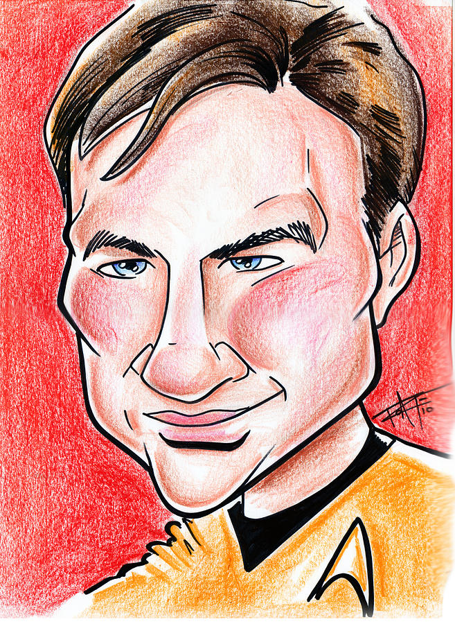Star Trek Drawing - Captain James T. Kirk by Big Mike Roate