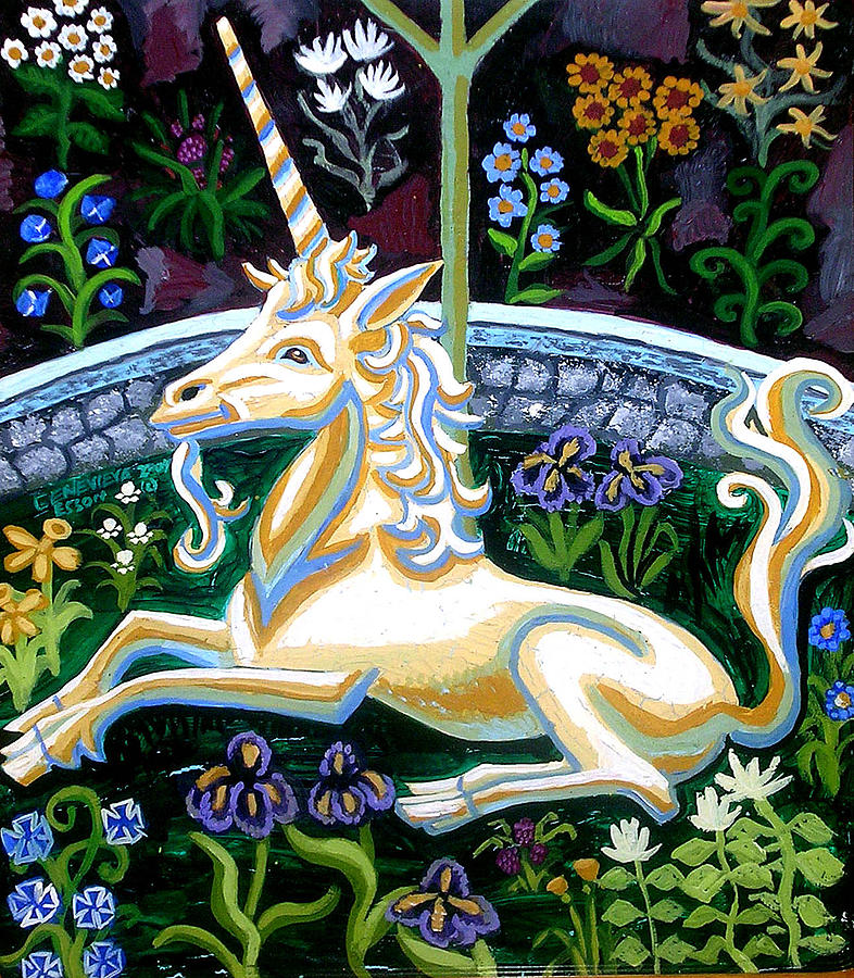 Captive Unicorn Painting by Genevieve Esson