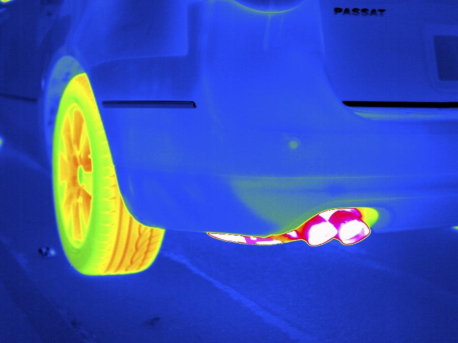 Transportation Photograph - Car Exhaust, Thermogram by Tony Mcconnell