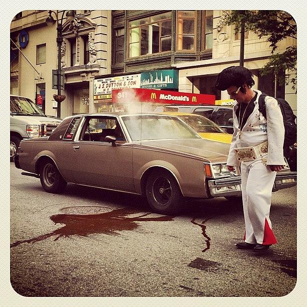 Elvis Presley Photograph - Car On Fire. Elvis Walks By. Only In by Justin DeRoche