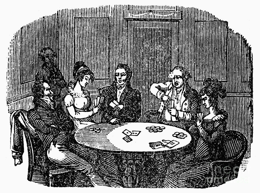 Card Players, 1838 Photograph by Granger