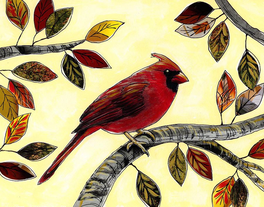Cardinal Mixed Media by Amy Giacomelli