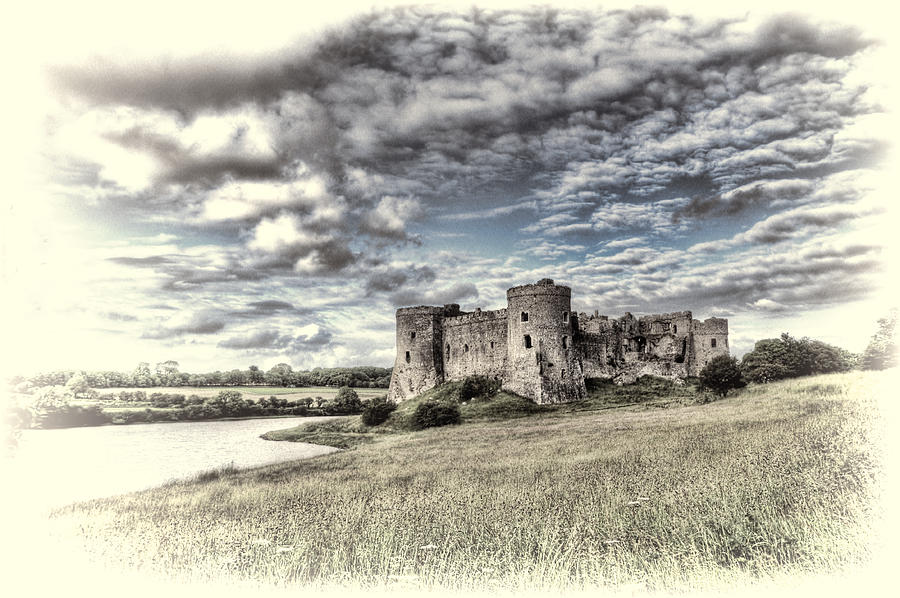 Carew Castle Pembrokeshire 3 Toned Photograph by Steve Purnell