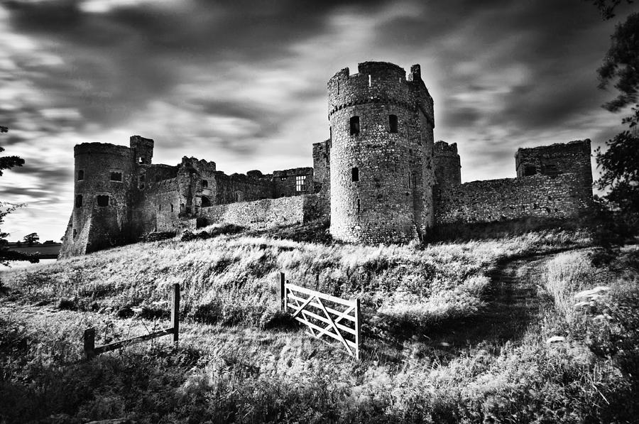 Carew Castle Pembrokeshire Long Exposure 2 Mono Photograph by Steve Purnell