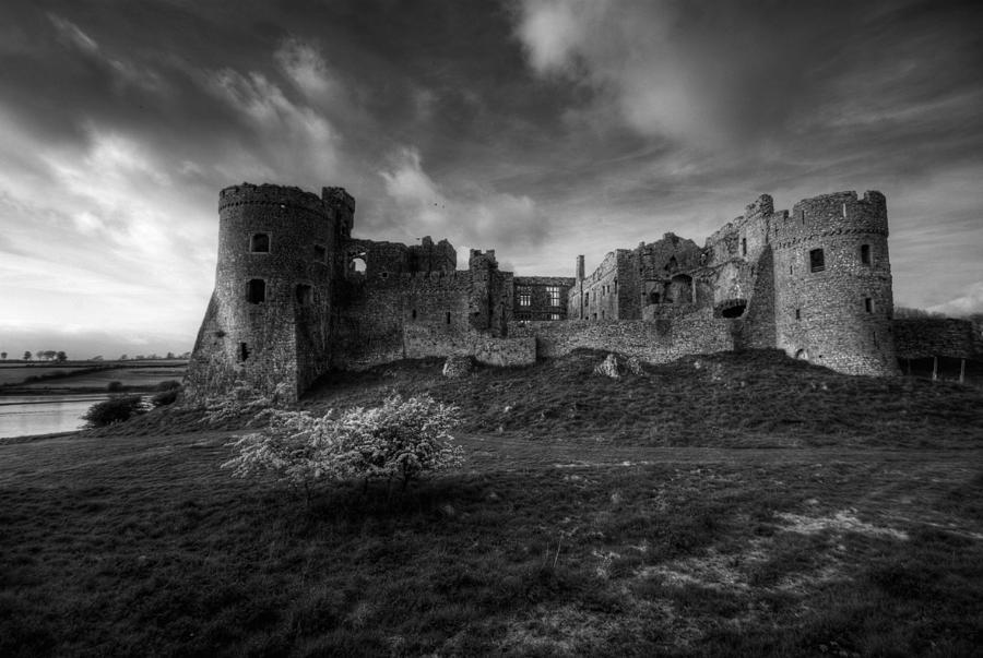 Castle Photograph - Carew Castle Spring Mono by Steve Purnell