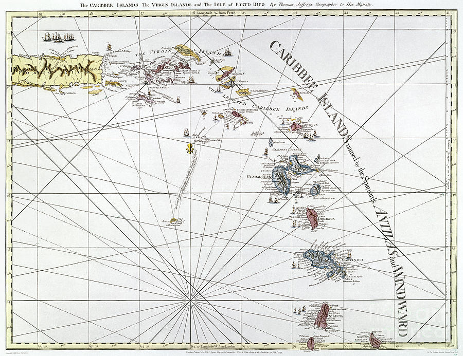 Map Photograph - Caribbean: Map, 1775 by Granger