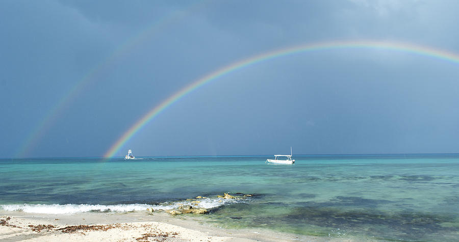 Boat Photograph - Caribbean Rainbow by Anna Crowder
