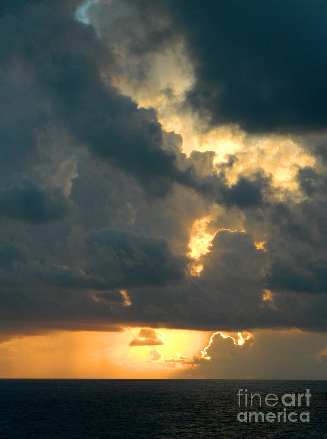 Sunset Photograph - Caribbean Storm by Paint Box Studio