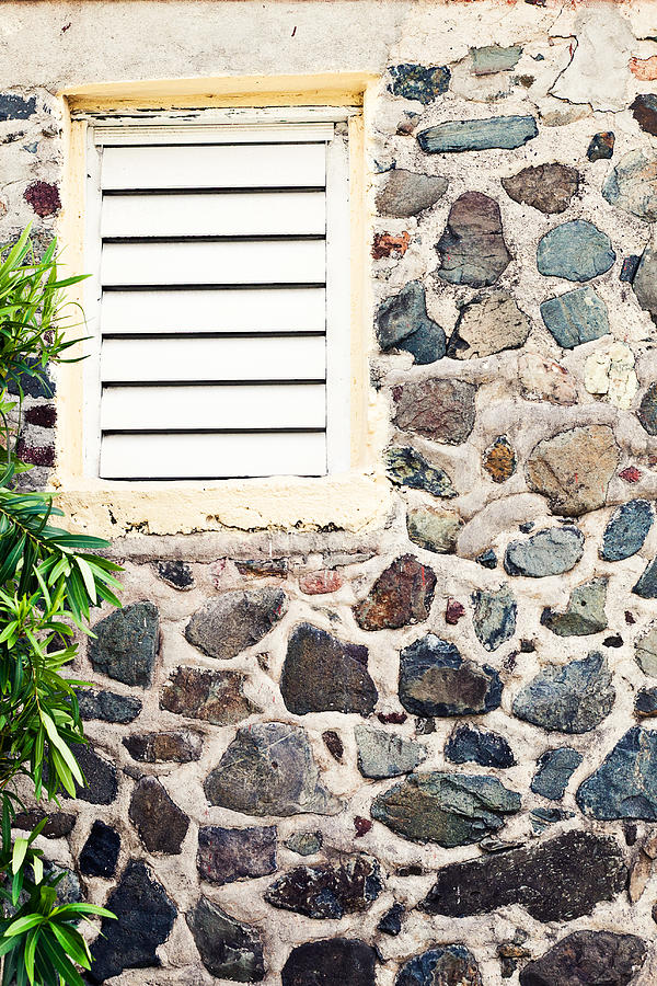 Wall Photograph - Caribben stone wall with window by Anya Brewley schultheiss