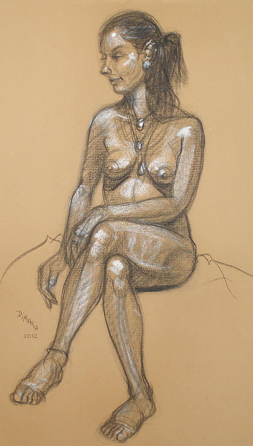 Carina Seated Drawing by Donelli  DiMaria