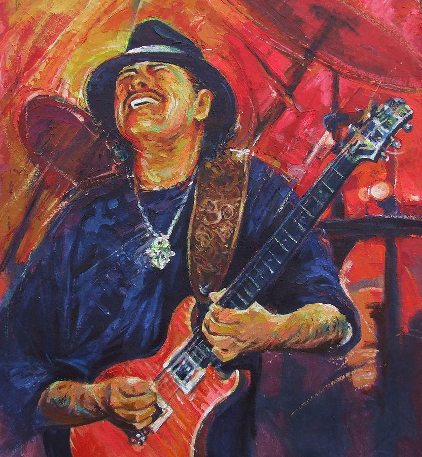 Carlos Santana Painting by Ray Daal Fine Art America