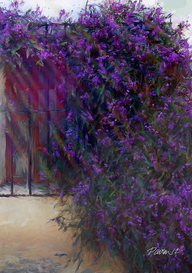 Carmel Mission Window and Flowers II Digital Art by Jim Pavelle