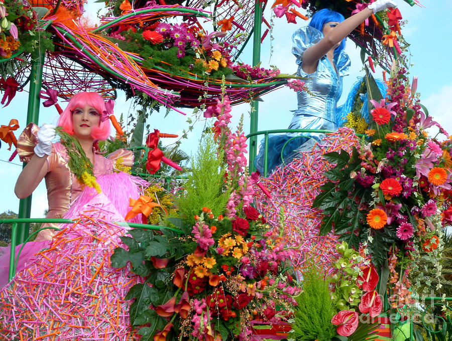 Travel Photograph - Carnival. Battle of Flowers by Anna  Duyunova