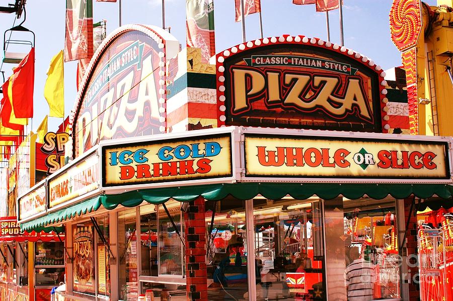 Carnivals Fairs and Festival Art - Pizza Stand  Photograph by Kathy Fornal