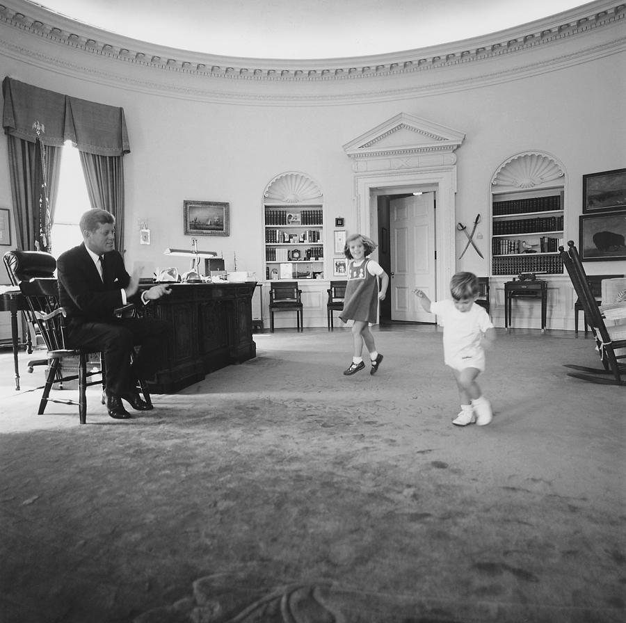 Portrait Photograph - Caroline And John Jr. Dance In The Oval by Everett