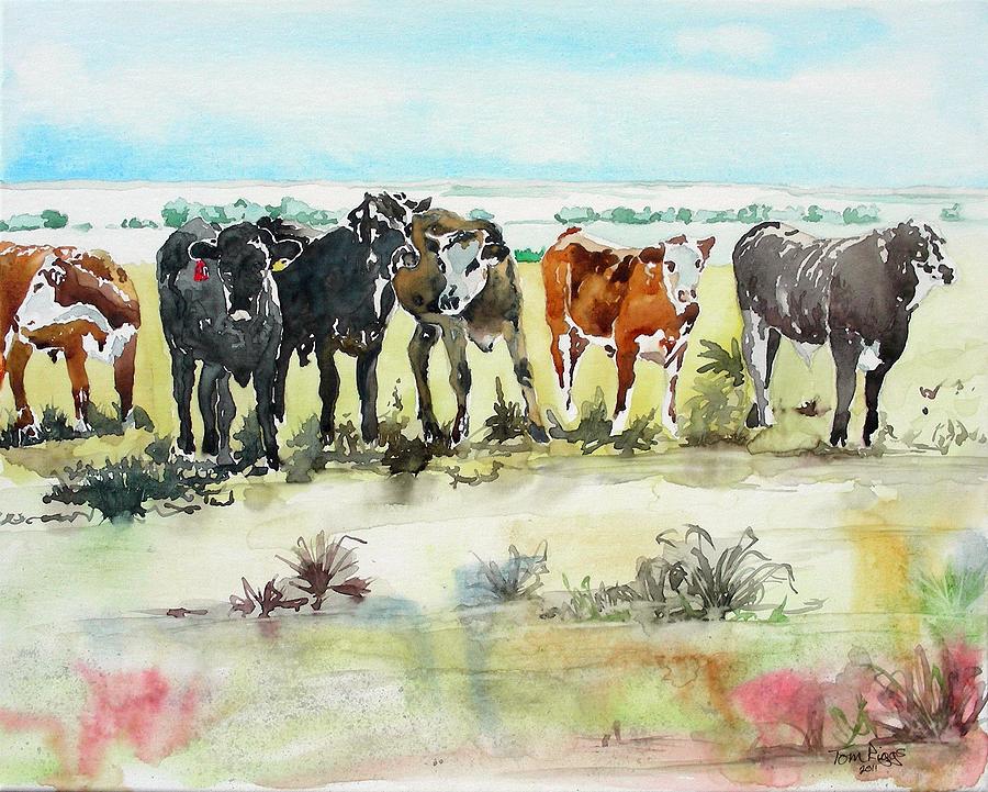 Carols Cows Painting by Tom Riggs