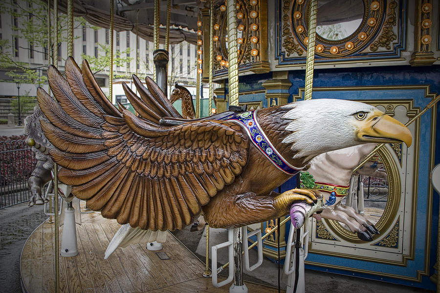Carousel American Eagle Photograph by Randall Nyhof