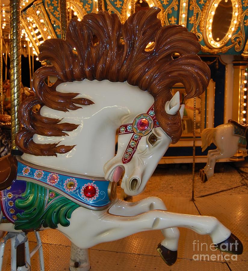 Carousel Horse Brown Mane Photograph by Patty Vicknair