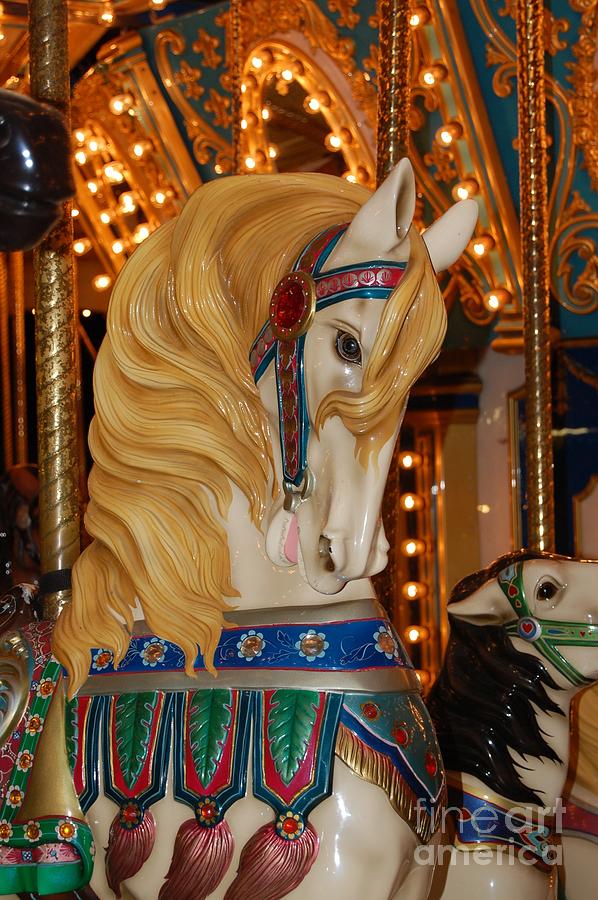 Carousel Horse Golden Mane Photograph by Patty Vicknair