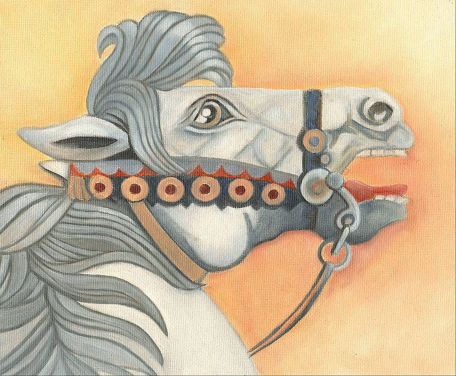 Carousel Horse Pastel - Carousel Horse by Stephanie L Carr