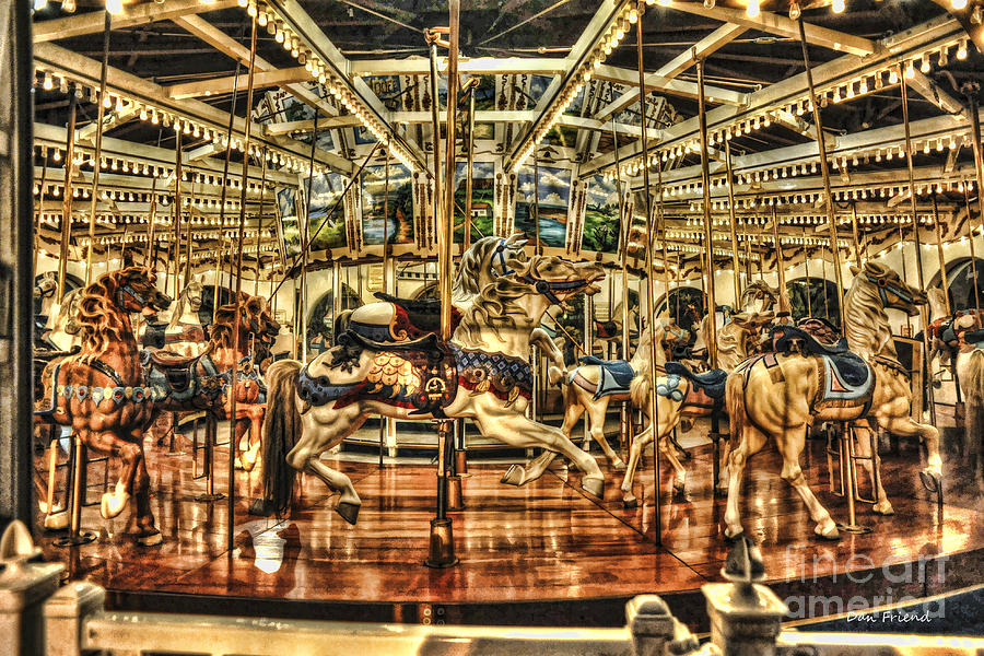 Carousel with horses Photograph by Dan Friend