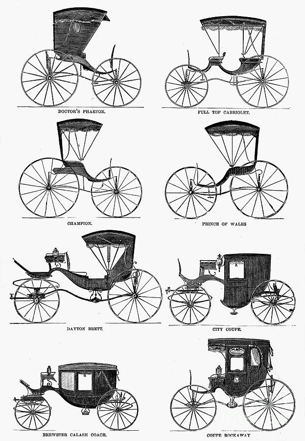 1860 Photograph - Carriage Types, C1860 by Granger