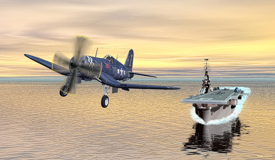 Aircraft Carrier Digital Art - Carrier Take Off by Walter Colvin Aircraft Carrier Digital Art - Carrier Take Off by Walter Colvin