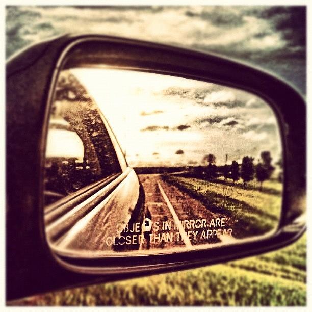 Car Photograph - #cars #mirror #road #sun #hdr #photos by Emily Nielsen