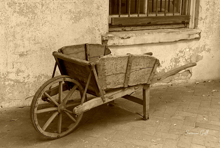Cart for Sale in sepia Photograph by Suzanne Gaff