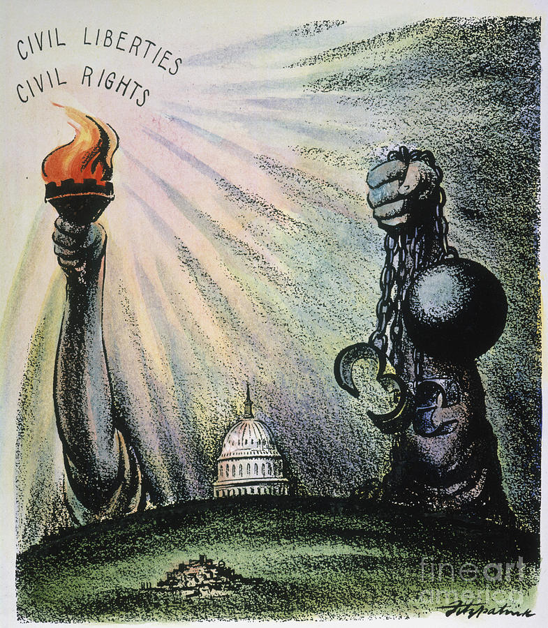 1953 Photograph - Cartoon: Civil Rights 1953 by Granger