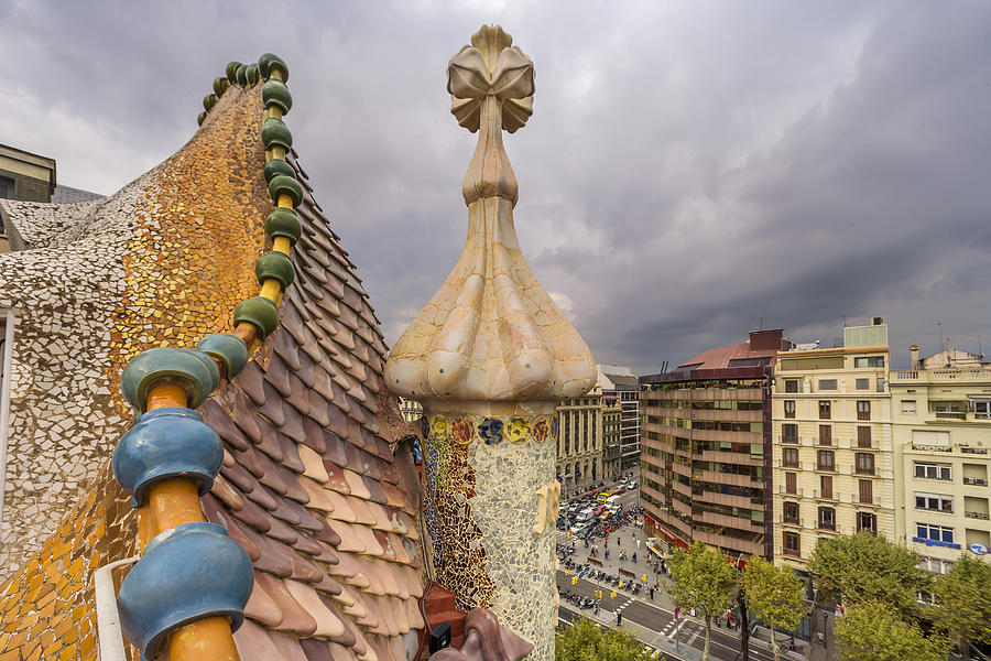 Casa Batllò The Roof And A Typical Chimney Photograph by Maremagnum