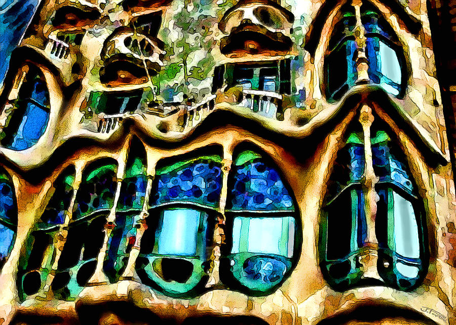 Surrealism Painting - Casa Batllo by Gaudi by Jann Paxton