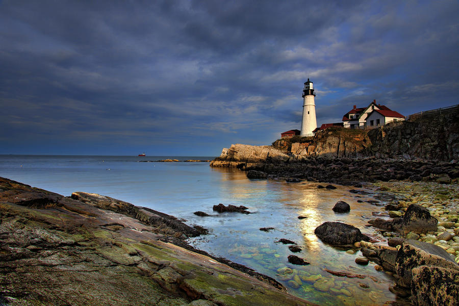 Lighthouse Photograph - Casco Reflections by Rick Berk