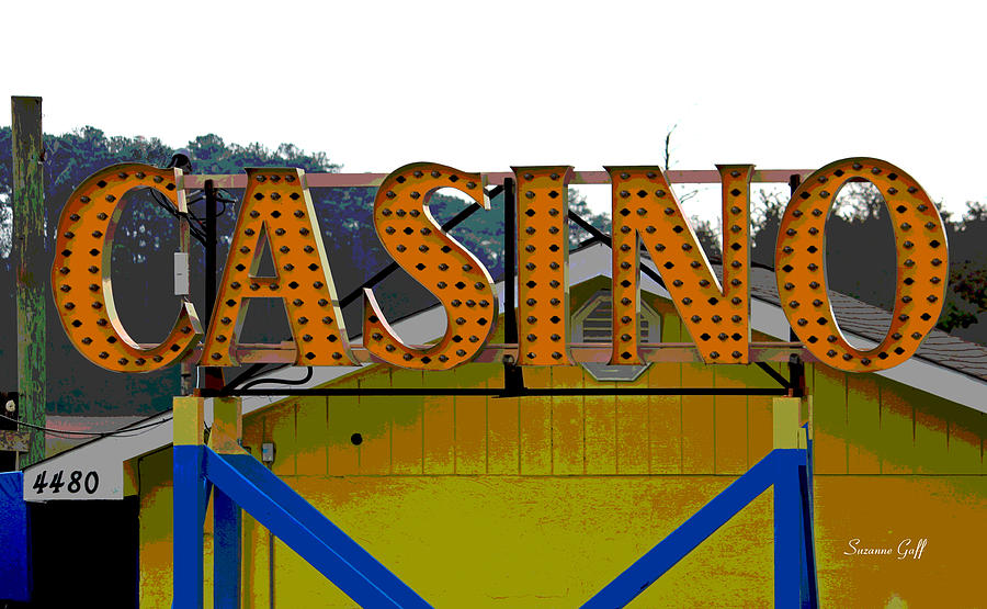 Sign Photograph - Casino by Suzanne Gaff