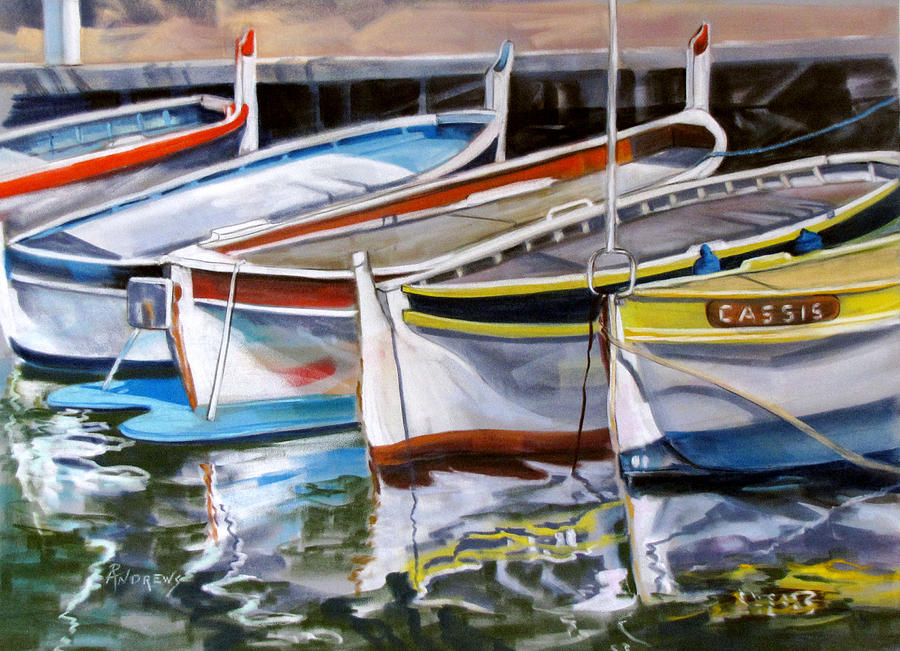 Cassis Harbor Painting by Rae Andrews