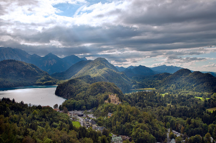 Castle Hohenschwangau with alps in the background Photograph by U Schade