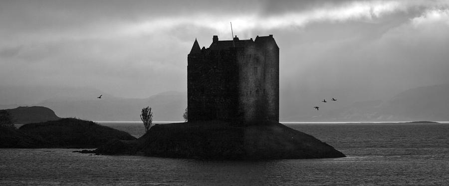 Castle Stalker dusk silhouette Photograph by Gary Eason