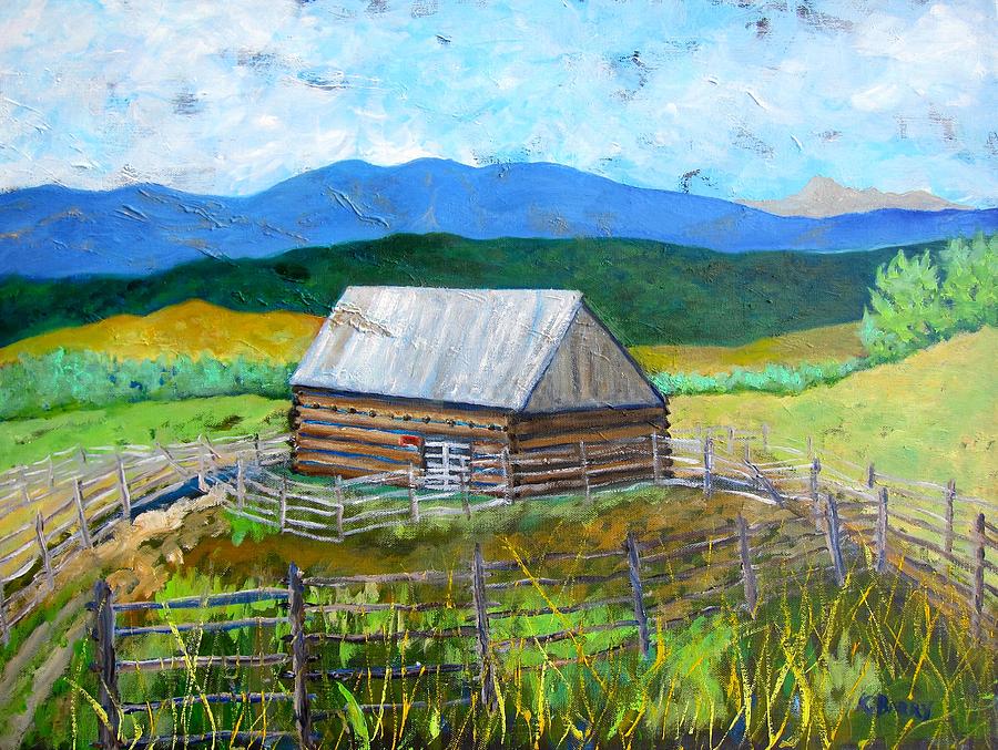 Castle Valley Barn Painting by Kathryn Barry