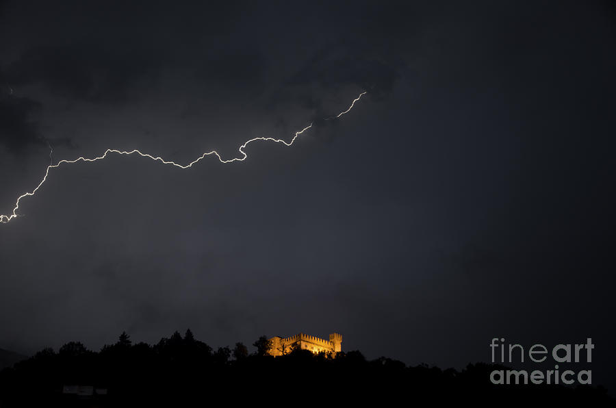 Castle with lightning Photograph by Mats Silvan