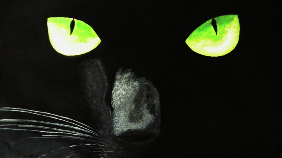 Cat Eyes Painting by Victoria Rhodehouse