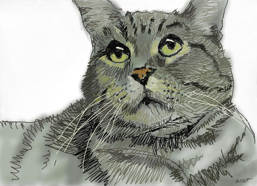 Cat Tabby 2 Digital Art by Robert Bissett