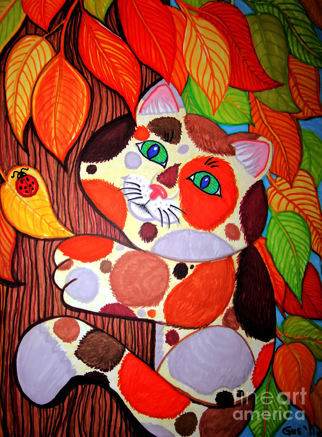Cat Up A Tree Drawing