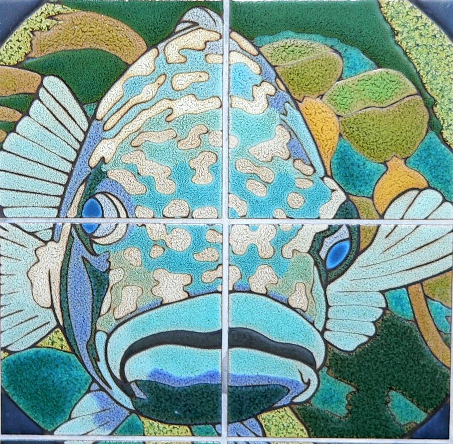 Catalina Tile Blue Fish Photograph by Jeff Lowe