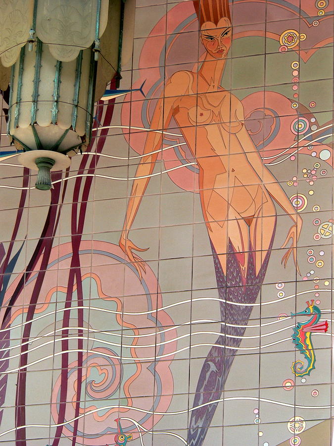 Catalina Tile Mermaid and Lamp Photograph by Jeff Lowe