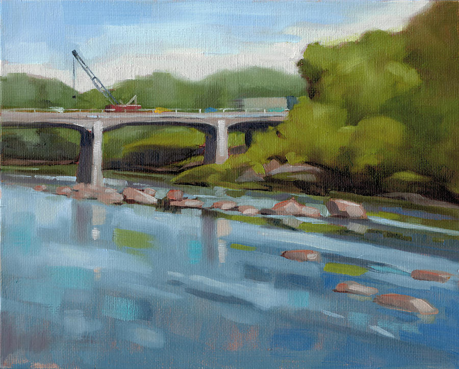 Crane Painting - Catawaba River Study by Todd Baxter