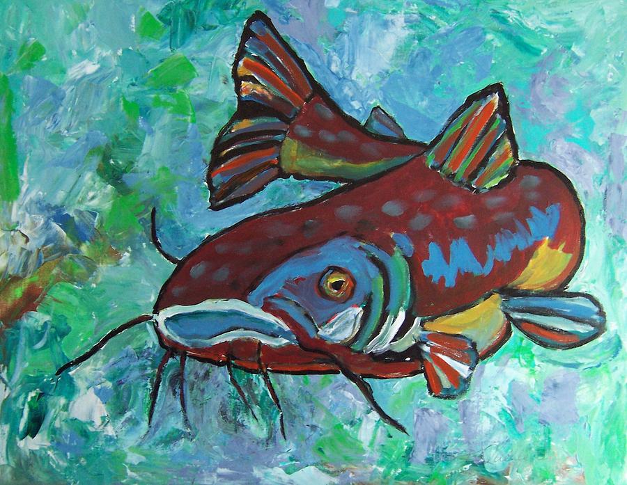 Fish Painting - Catfish by Krista Ouellette