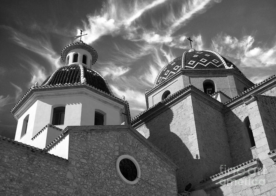 Cathedral Altea - monochrome Photograph by Rod Jones