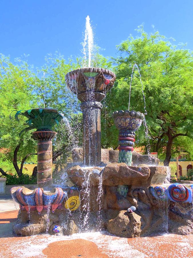Cathedral City Fountain 2 Photograph by Randall Weidner