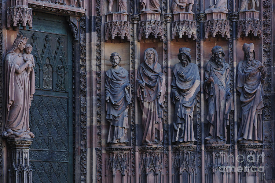 Cathedral In Strasbourg Details Photograph by Bob Christopher