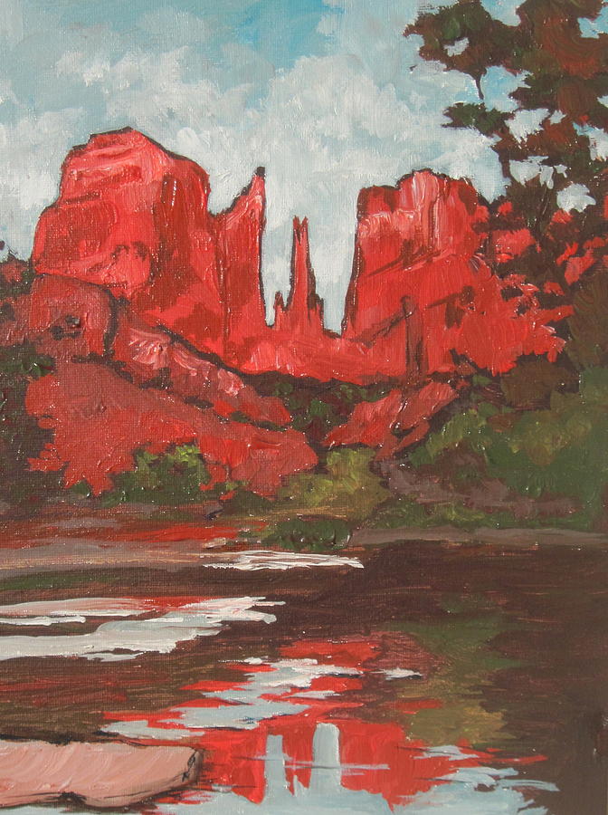 Cathedral Rock Painting by Sandy Tracey